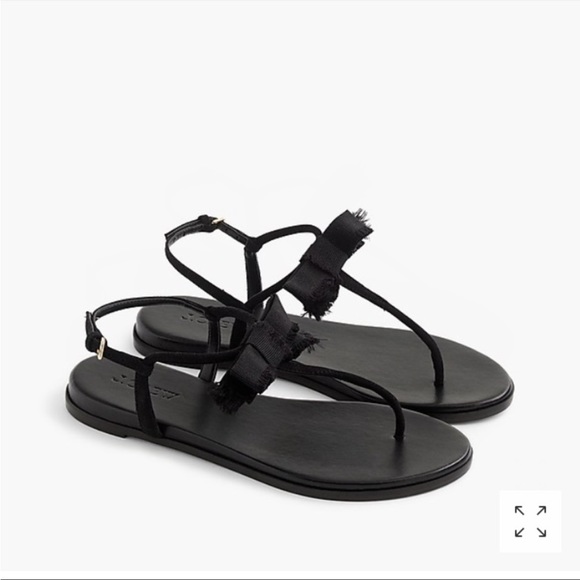 J. Crew Shoes - J.Crew Black Bow T Strap Sandals